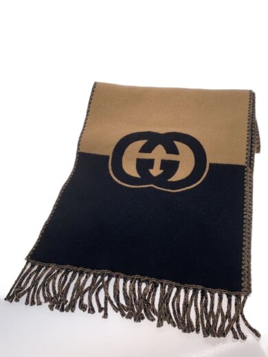 商品画像：インターロッキングG カシミヤ混マフラー/ウール/BEG/レディース/715497// 1