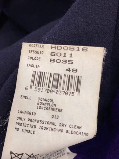 商品画像：I/メルトンウールトレンチコート/48/ウール/NVY/無地/HD0516 4