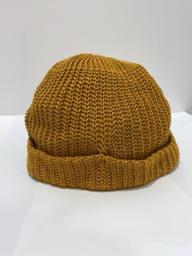 商品画像：ニットキャップ/--/リネン/キャメル/無地/メンズ 2