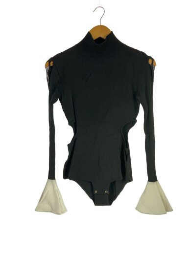 商品画像：トップス/1/レーヨン/BLK/マーメイドスリーブニットボディスーツ/FTC234-0710 1