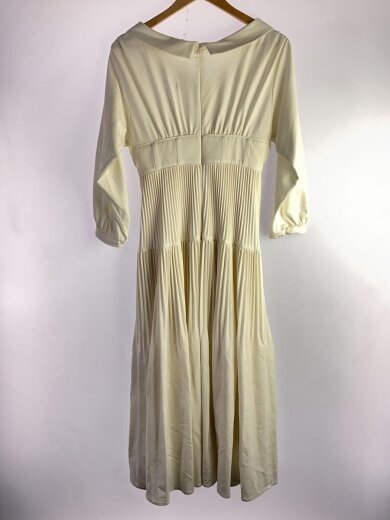 商品画像：長袖ワンピース/M/ポリエステル/WHT/無地/1231305033/Pleated Open Shirt 2