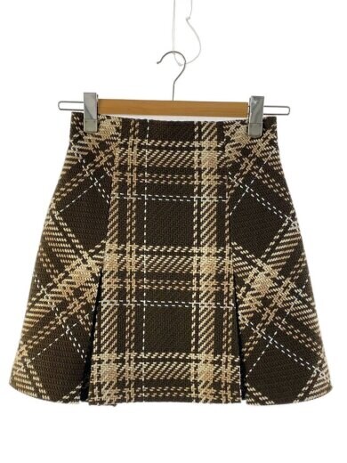 商品画像：ロービングチェックミニスカート/スカート/1/アクリル/ブラウン/総柄/SWFS254143 1