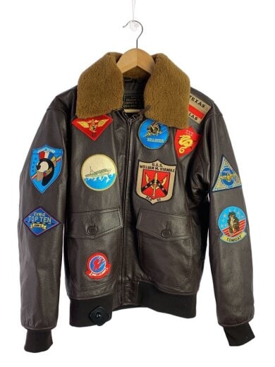 商品画像：レザージャケット・ブルゾン/S/レザー/BRW/TYPE G-1/ワッペンカスタム/30-1415 1