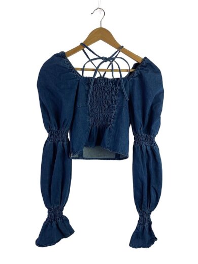 商品画像：DENIM GATHER RIBBON BLOUS長袖ブラウス/FREE/デニム/IDG/030HSA30-36 1