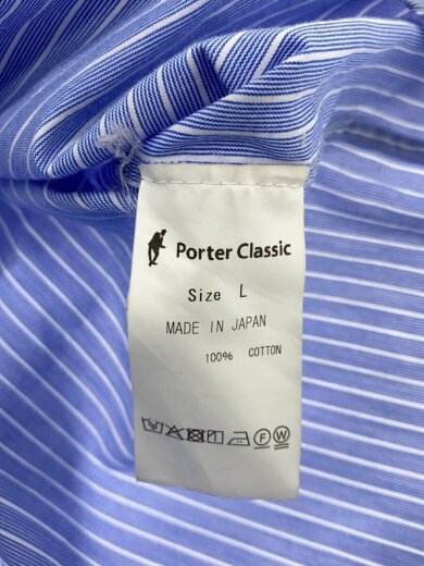 商品画像：長袖シャツ/L/コットン/BLU/ストライプ 3