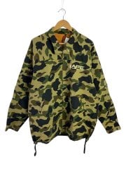 ZIP UP CAMO JACKET/ジャケット/L/ナイロン/KHK/カモフラ