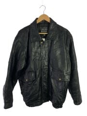 GENUINE LEATHER/ステッチワークレザージャケット/ジャケット/M/レザー/BLK