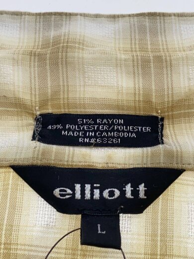 商品画像：ELLIOTT オープンカラー/半袖シャツ/L/レーヨン/BEG/オンブレCK 3