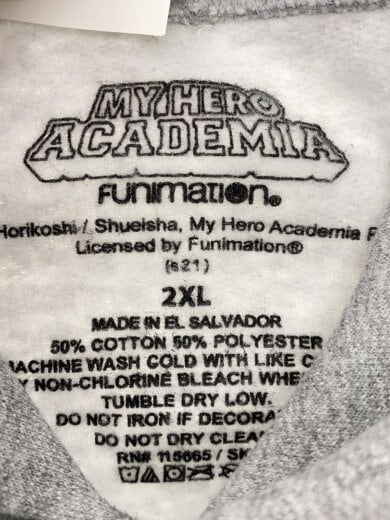 商品画像：キャラクターパーカー/僕のヒーローアカデミア/パーカー/XXL/コットン/GRY 3