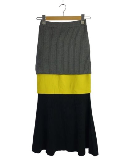 商品画像：LAYERED KNIT SK/スカート/36/レーヨン/GRY/882540810201 1