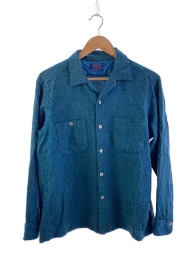 商品画像：ネルシャツ/L/ウール/NVY/60s/オープンカラーシャツ/無地 1