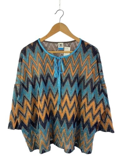 商品画像：長袖ブラウス/XL/コットン/BLU/総柄/2DJ00098 2J002L 1