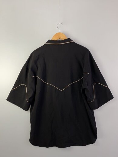 商品画像：パイピングオープンカラーシャツ/半袖シャツ/M/ポリエステル/BLK/CJZAM0520005 2