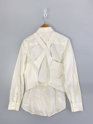 商品画像：ウエストコートバックストラップポプリンシャツ/長袖シャツ/S/コットン/WHT 2