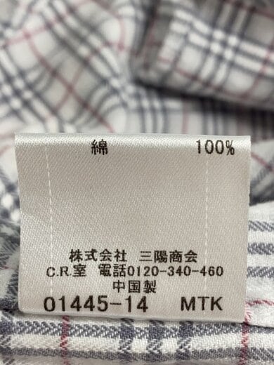 商品画像：半袖シャツ/2/コットン/WHT/チェック/D1M02-601-02// 4