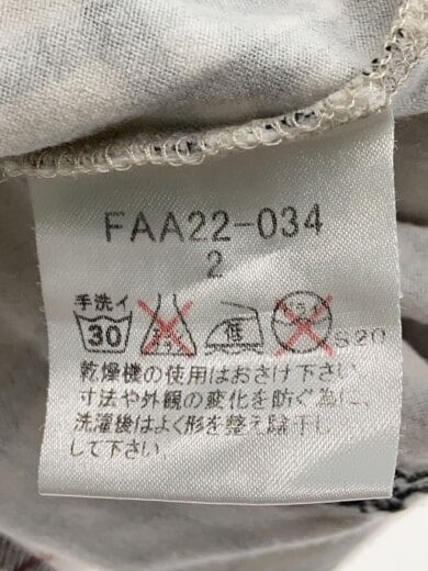 商品画像：Tシャツ/2/コットン/BEG/チェック/FAA22-034// 4