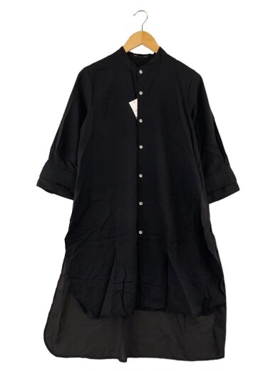 商品画像：ロングシャツ/長袖シャツ/1/レーヨン/BLK/無地/454006-787S// 1