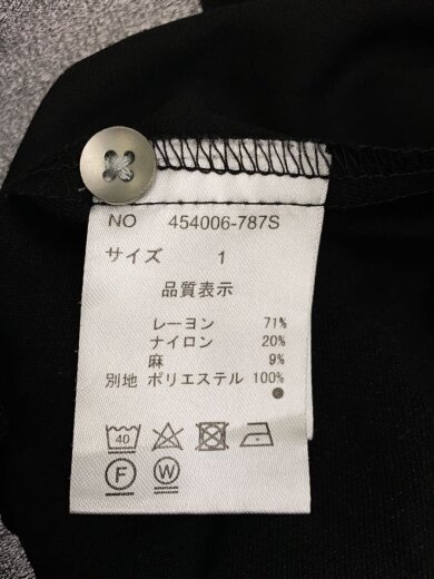 商品画像：ロングシャツ/長袖シャツ/1/レーヨン/BLK/無地/454006-787S// 4