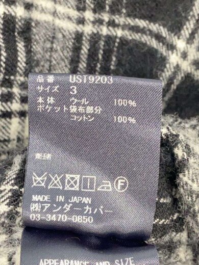 商品画像：17AW/縮絨ウールジップブルゾン/3/グレー/チェック/UST9203// 4