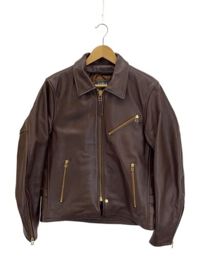 商品画像：シングルライダースジャケット/L/牛革/BRW 1