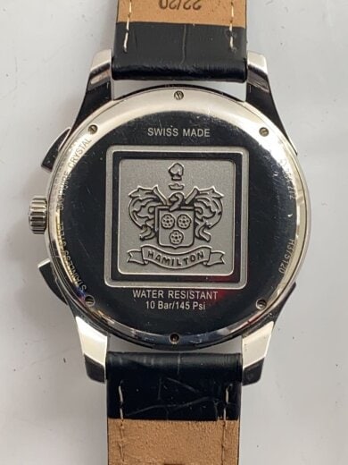 商品画像：クォーツ腕時計/アナログ/レザー/BLK/BLK/H375120 3