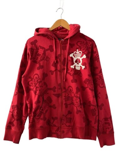 商品画像：ジップパーカー/L/コットン/RED/総柄// 1
