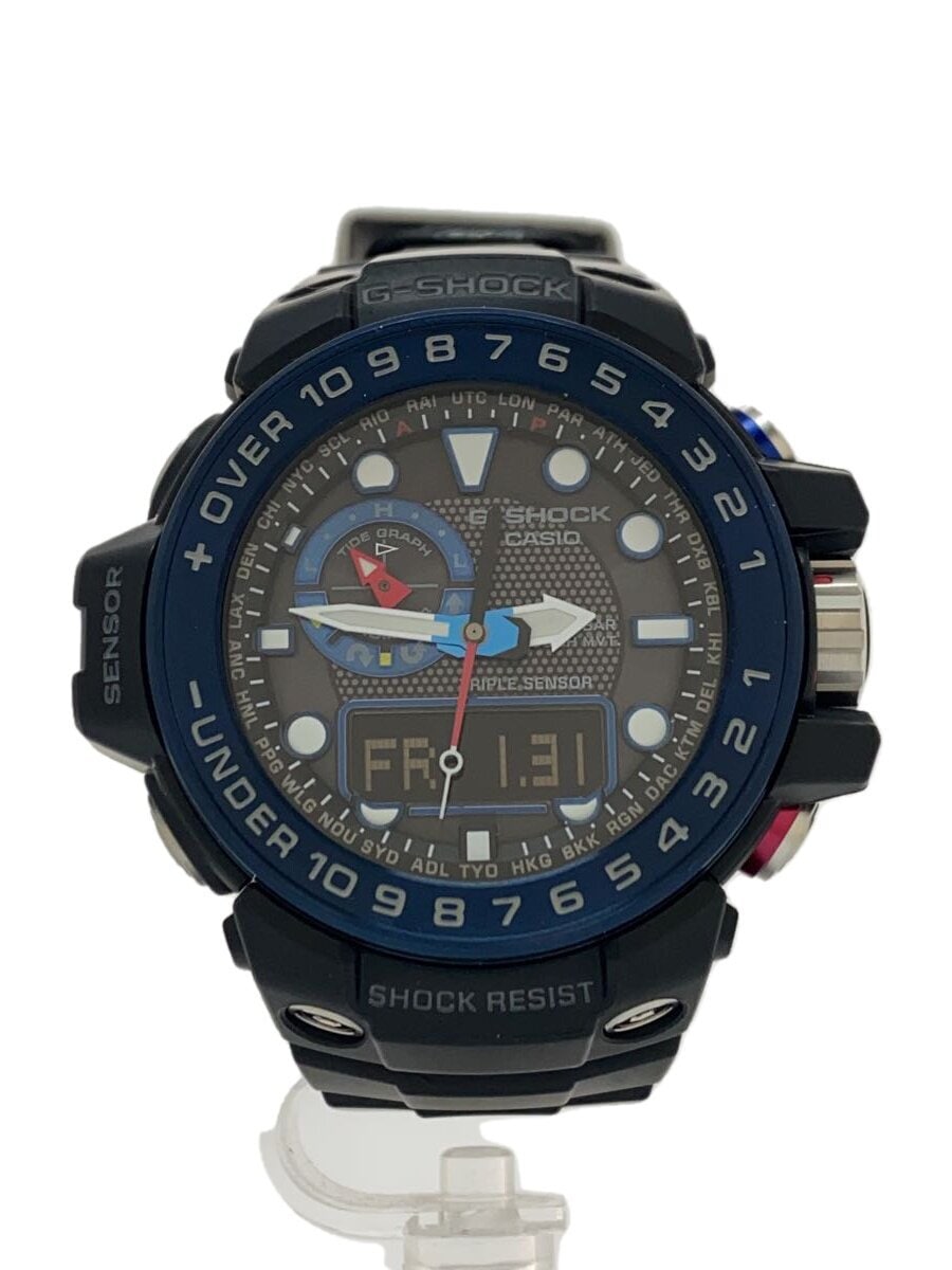 CASIO / ソーラー腕時計・G-SHOCK/デジアナ/ラバー/BLK/BLK