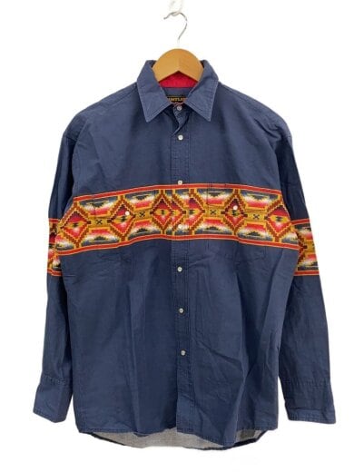 商品画像：Wrangler/ウエスタンシャツ/長袖シャツ/M/ネイビー/ネイティブ柄 1