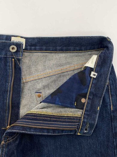 商品画像：BAPE/バックプリントショートデニムパンツ/L/コットン/インディゴ 3