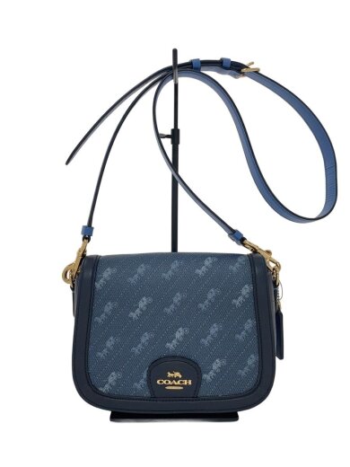 商品画像：ショルダーバッグ_ホース・アンド・キャリッジ_ドットプリント/PVC/BLU 1