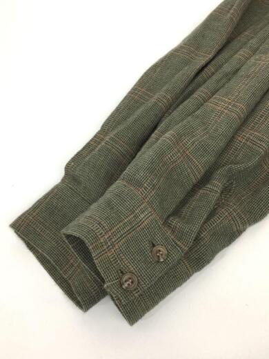 画像：Ungridシャツワンピース/--/コットン/グリーン/チェック/ノーカラー/モードカジュアル/レディース/5