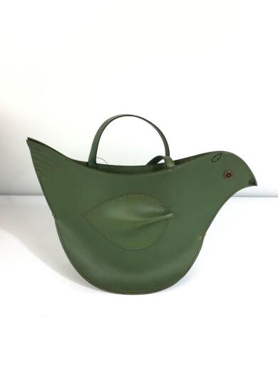 画像：mina perhonenya9845/tori bag /レザートリバッグショルダー/バッグ/レザー/グリーン/無地1