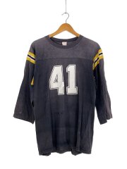 70s/フットボールT/両面ナンバリング/7分袖カットソー/XL/コットン/GRY