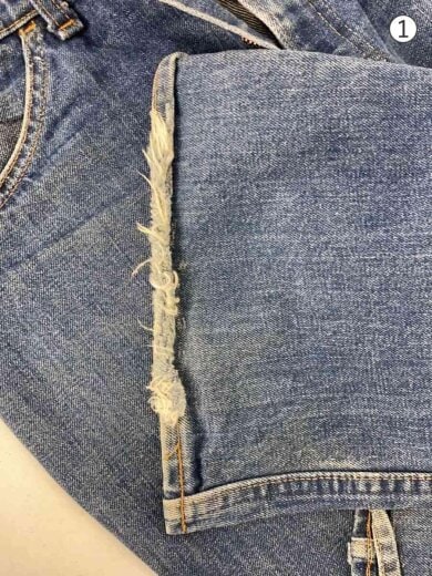 商品画像：ブーツカットパンツ/36/デニム/インディゴ/646/70s/オレンジタブ/ボタン裏39 6