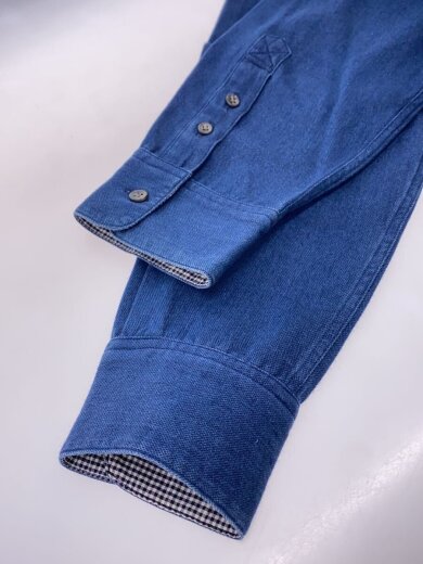 商品画像：長袖シャツ/M/コットン/NVY 6