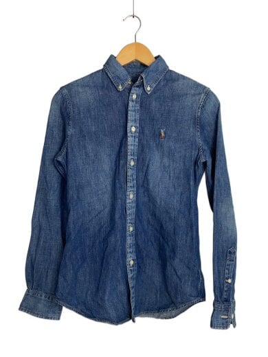 商品画像：長袖シャツ/S/デニム/インディゴ/ボタンダウン 1