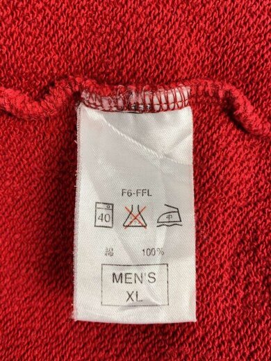 商品画像：プルオーバーパーカー/XL/コットン/レッド/90s/銀タグ/センタースウォッシュ 4