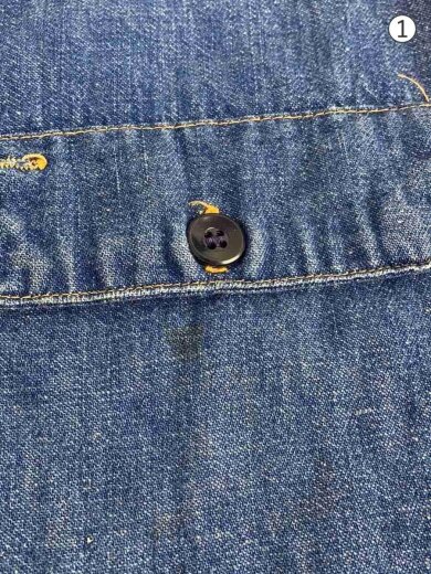 商品画像：長袖シャツ/60s～70s/コットン/インディゴ 5