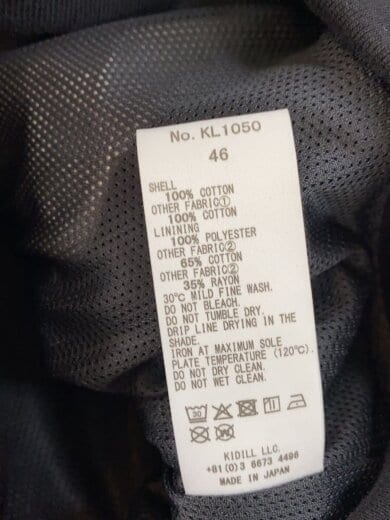 商品画像：ジャケット/46/コットン/BLK/KL1050// 4