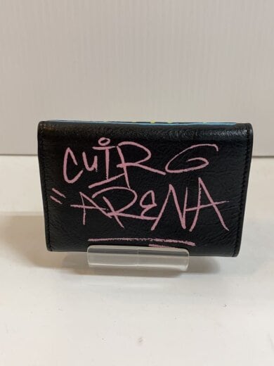 商品画像：3つ折り財布/レザー/BLK/メンズ 2