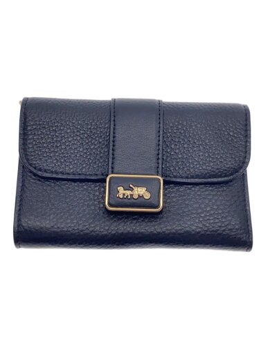 商品画像：3つ折り財布/レザー/BLK/無地/レディース/CC059 1