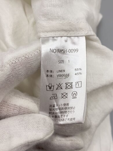 商品画像：長袖シャツ/1/リネン/WHT/無地/FHSH-0099// 4