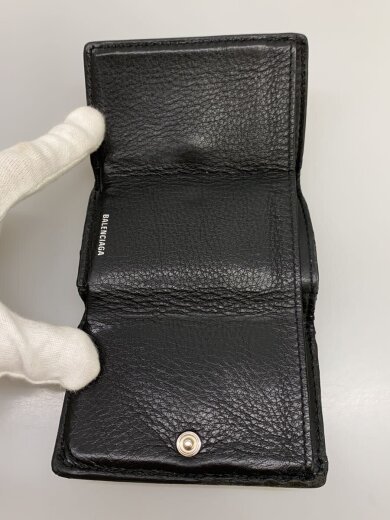 商品画像：3つ折り財布/レザー/BLK/無地/メンズ/391446・1000・V・521267 4