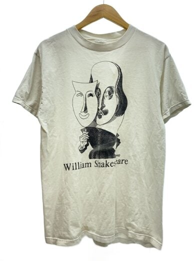 商品画像：Tシャツ/L/コットン/WHT/プリント/90S/シェイクスピア/シミ有// 1