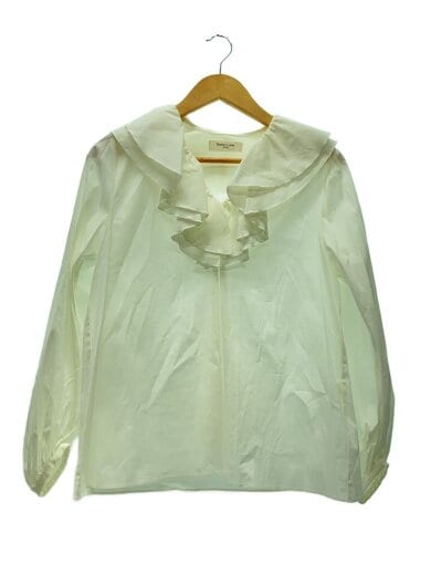 商品画像：コットンナイロン ラッフルプルオーバーブラウス/36/コットン/WHT/フリル/64-11-0926-002 1
