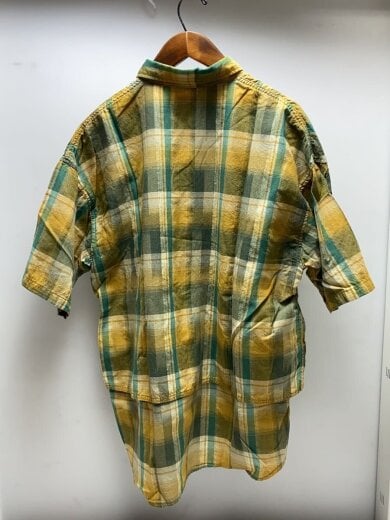 商品画像：cl211-024S/半袖シャツ/L/コットン/YLW/チェック 2