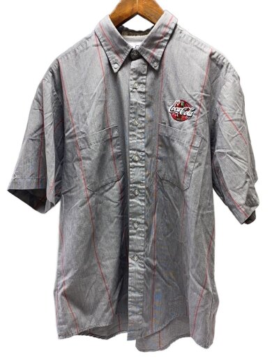 商品画像：COCA COLE WORK Shirt/UniFirst/半袖シャツ/17.5/ポリエステル/ストライプ// 1