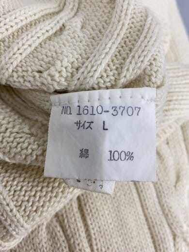 商品画像：ニット・セーター(厚手)/L/コットン/IVO/無地/1610-3707// 4