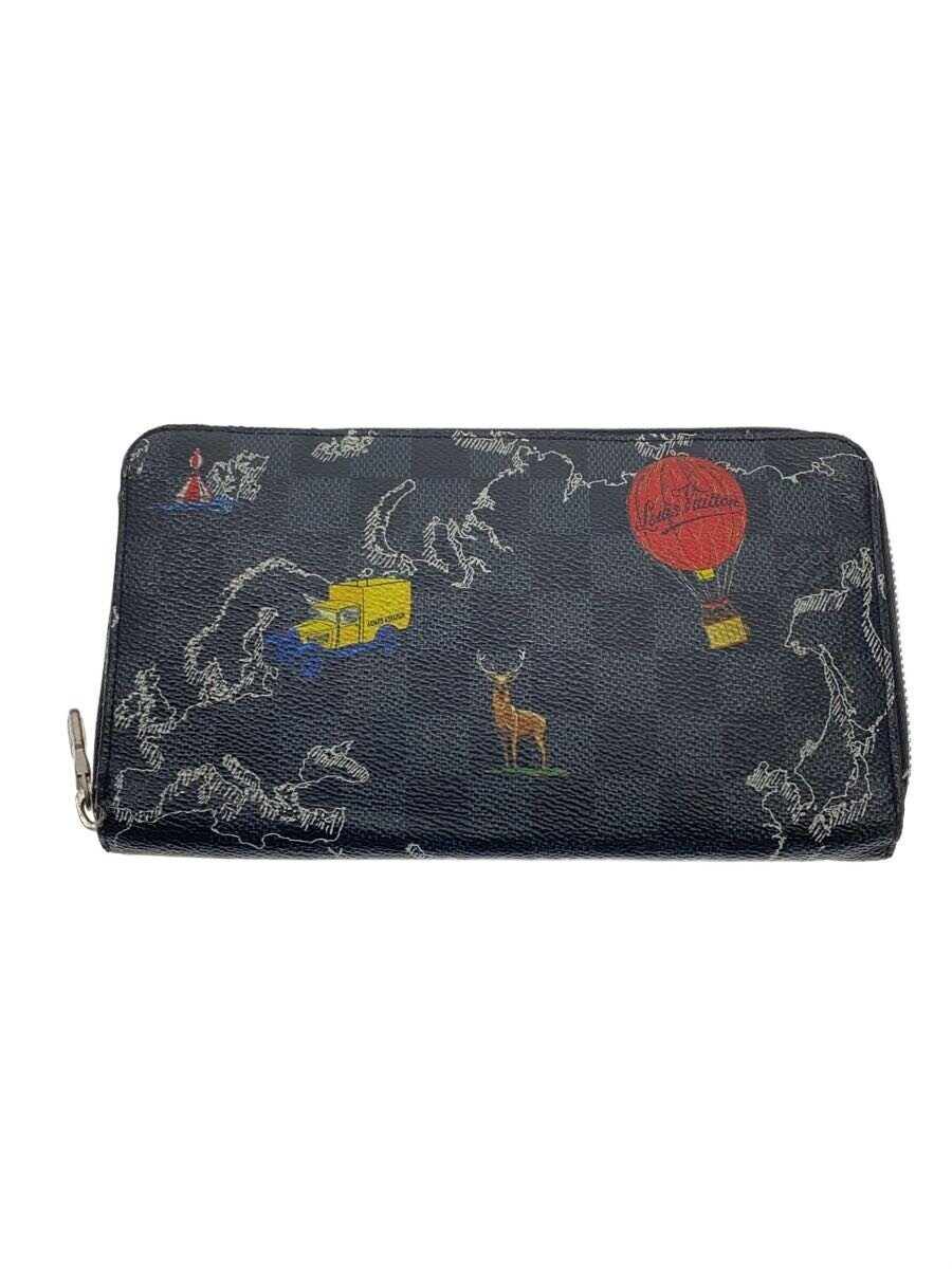 LOUIS VUITTON / ジッピー・オーガナイザーNM_ダミエ・グラフィット_マップ/レザー/BLK/メンズ