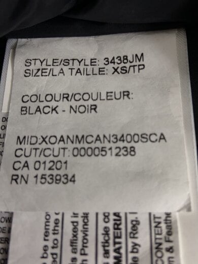 商品画像：ダウンジャケット/XS/ポリエステル/BLK/3438JM 5